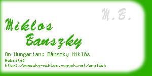 miklos banszky business card