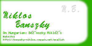 miklos banszky business card